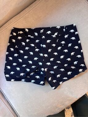 Navy Blue Shorts with White elephant  Print